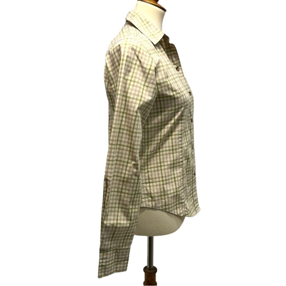 Filson Cotton Tan & Green Plaid Long Sleeve Button Front Shirt Women’s Small - Picture 8 of 12